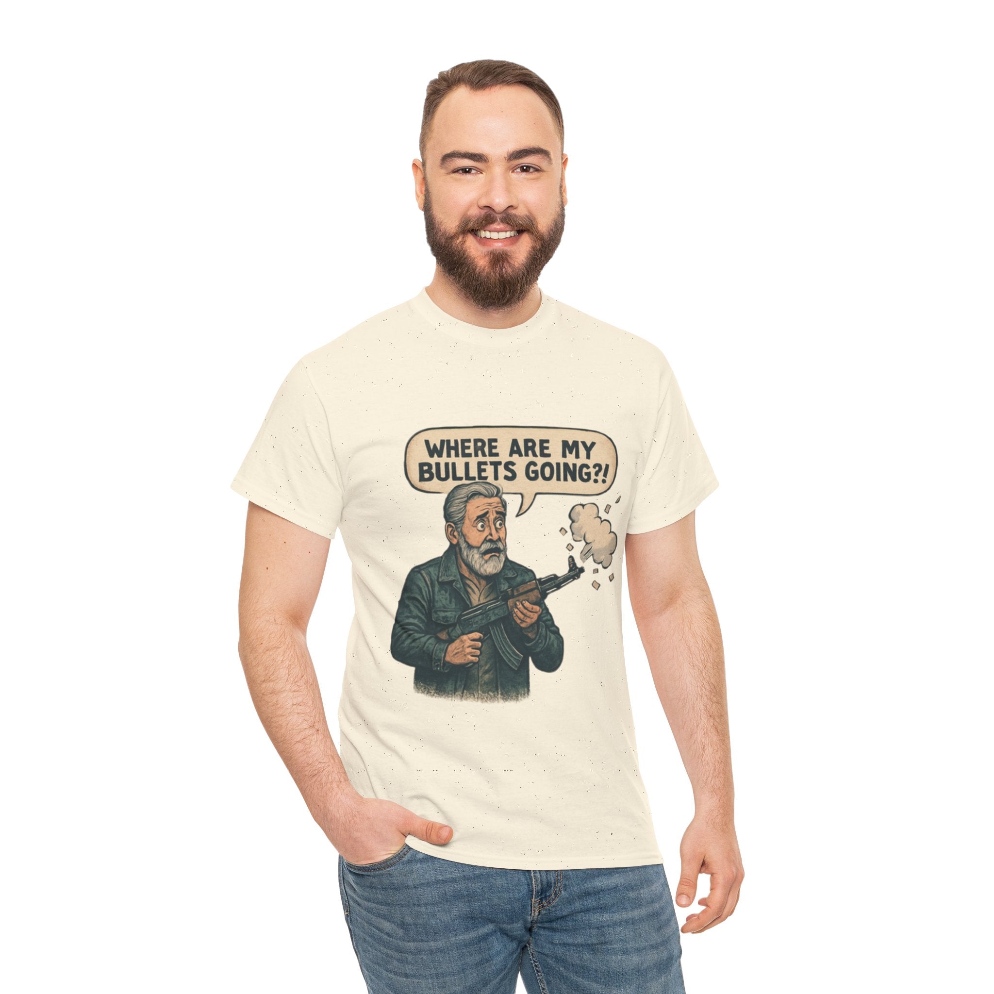 "Where Are My Bullets Going?!" Funny Graphic Tee
